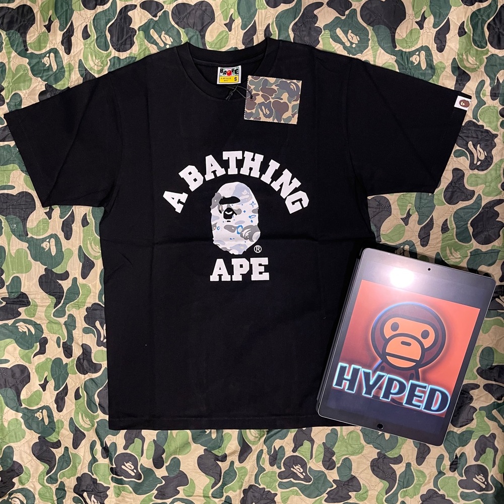 Bape A Bathing Ape Black Short Sleeve Galaxy Tee